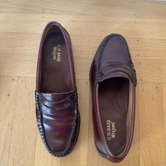 GH Bass Weejuns – Burgundy Leather Loafers (Size 6) - Picture 1 of 4